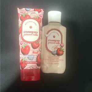 Bath & Body Works Strawberry Pound Cake Body Lotion & Cream - Pink, Red